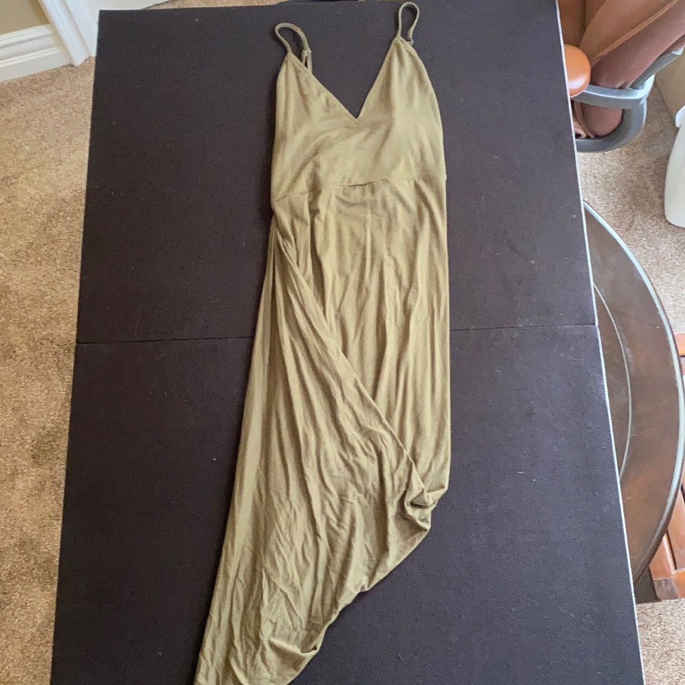 Olive green draped mini dress by Toby *BRAND NEW*